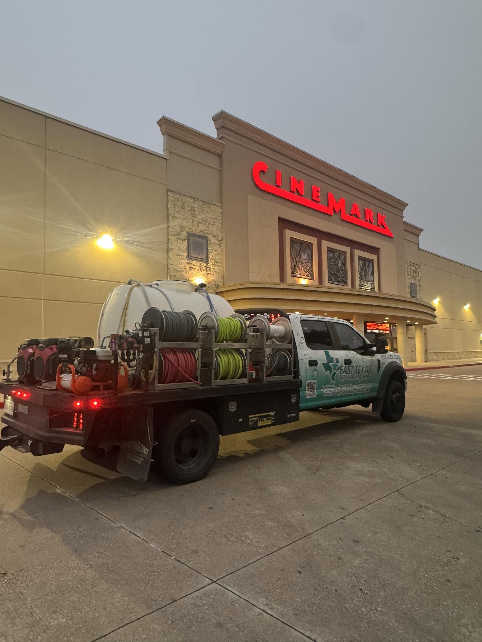 East Texas Pressure Washing truck at night
