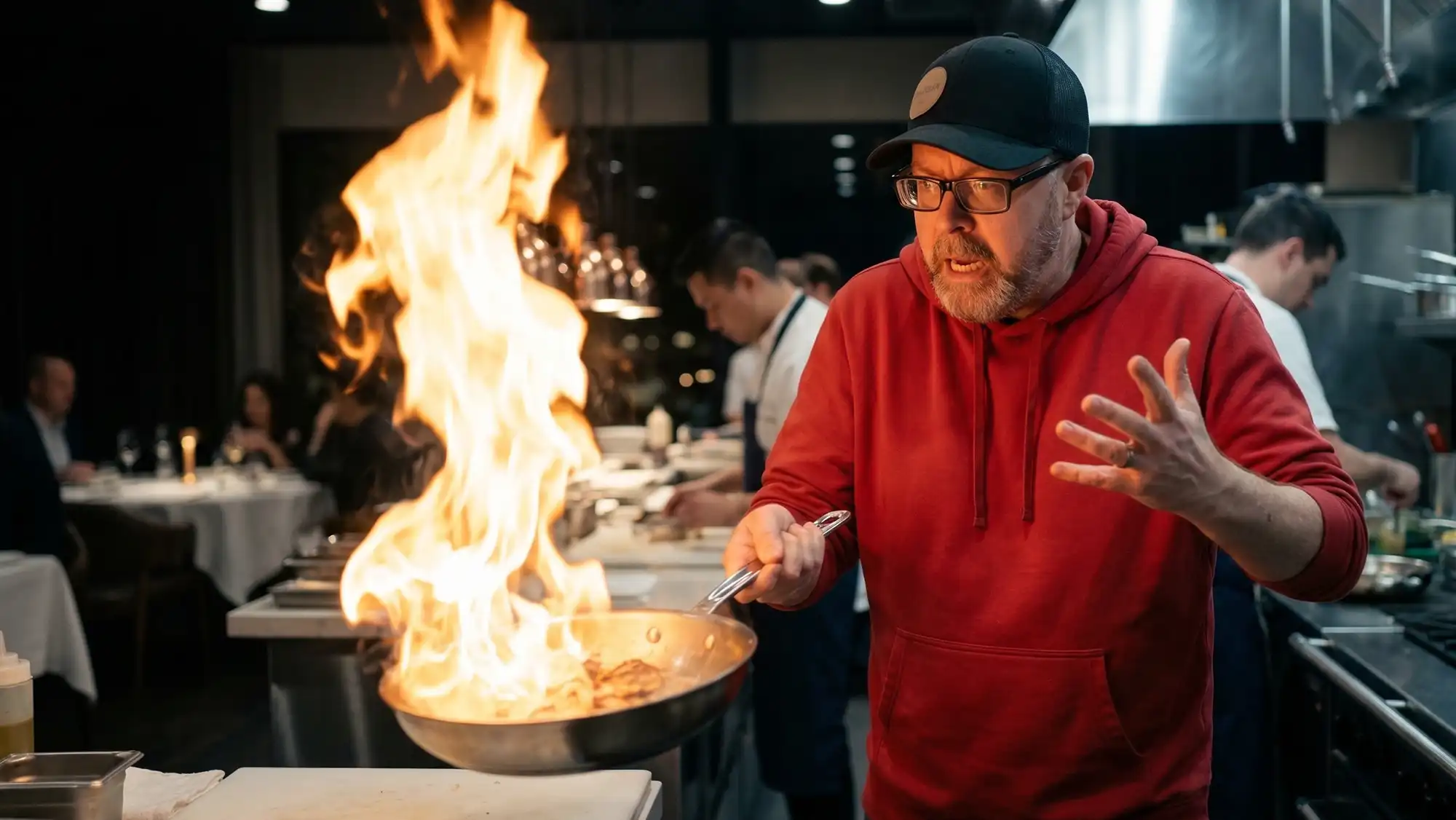 Tekoälyllä luotu kuva kokista liekittämässä - Janne Markkanen
