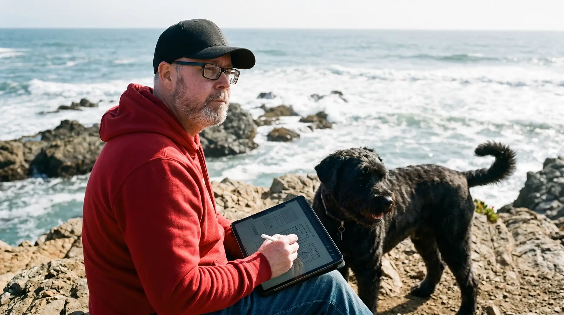 Janne Markkanen työskentelemässä