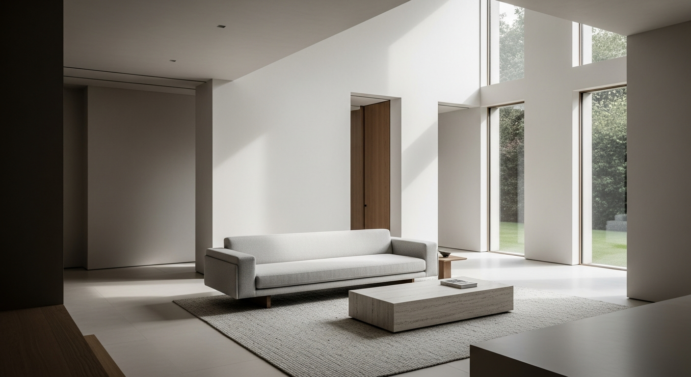 Minimalist architectural interior representing digital structure