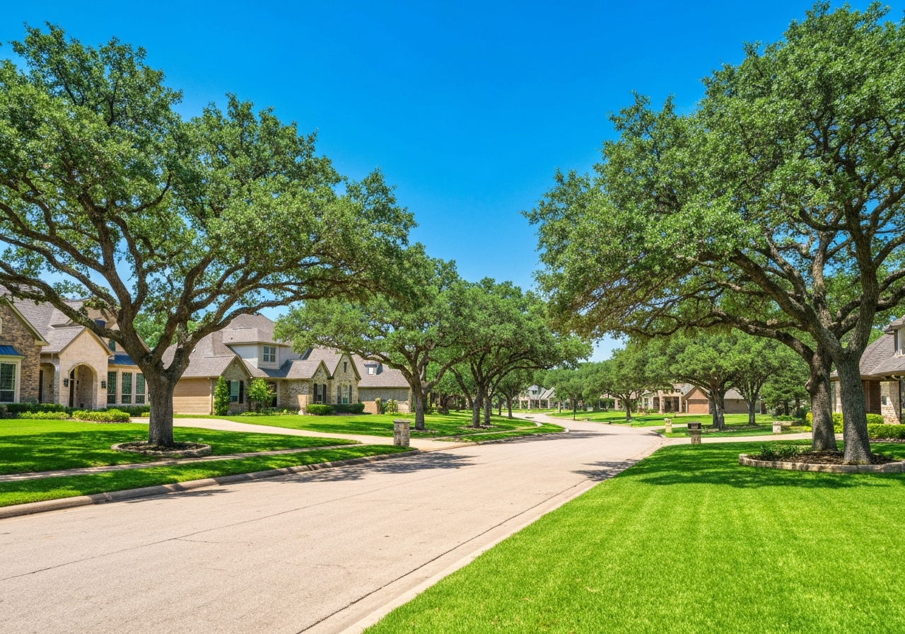 Residential street in Fair Oaks Ranch
