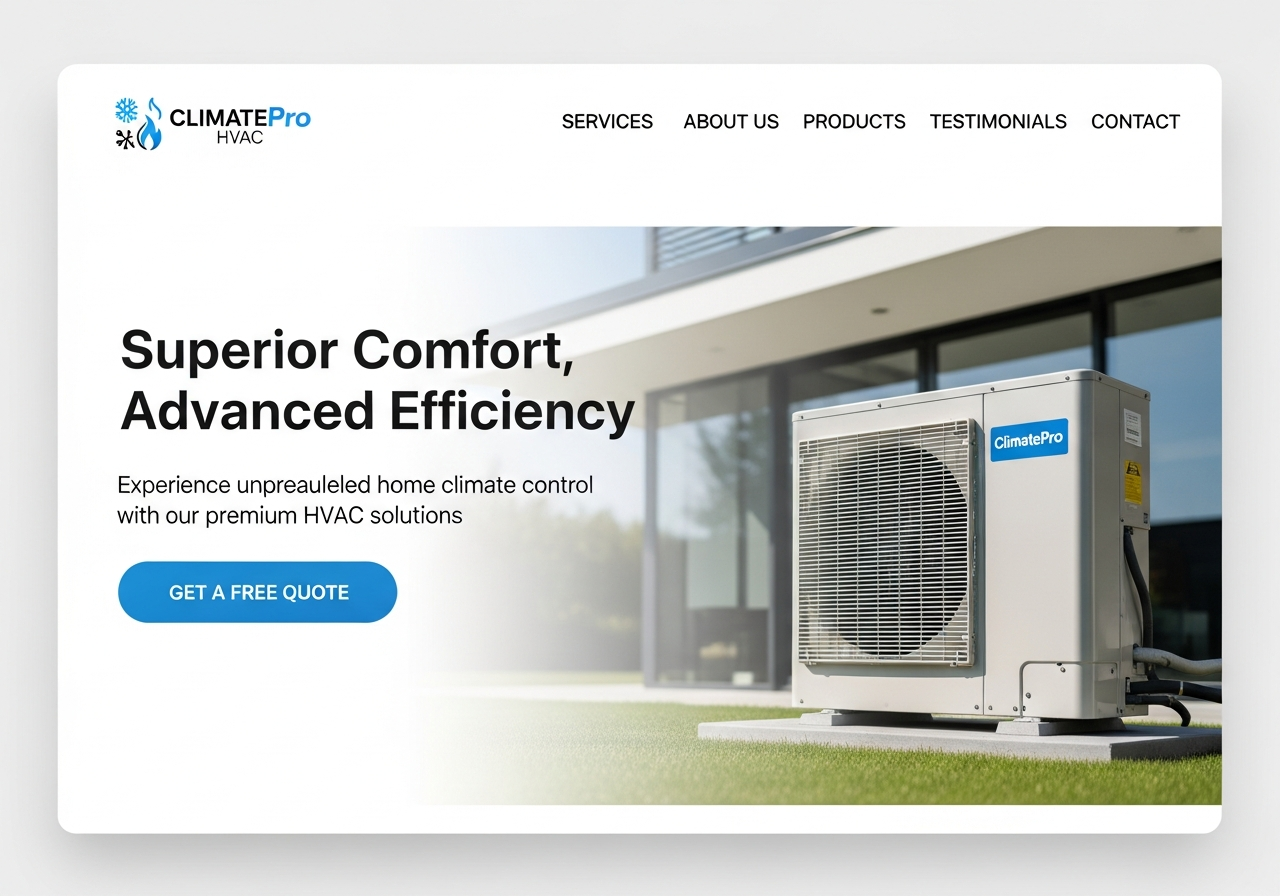 HVAC Website Mockup