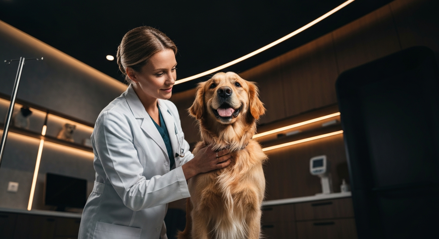 Veterinarian Examining Dog
