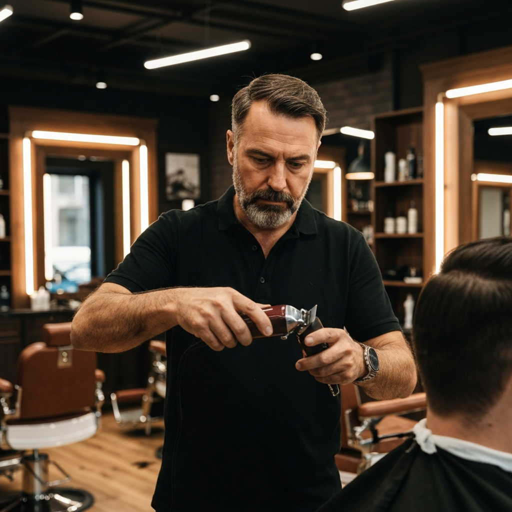 Barber Cutting Hair