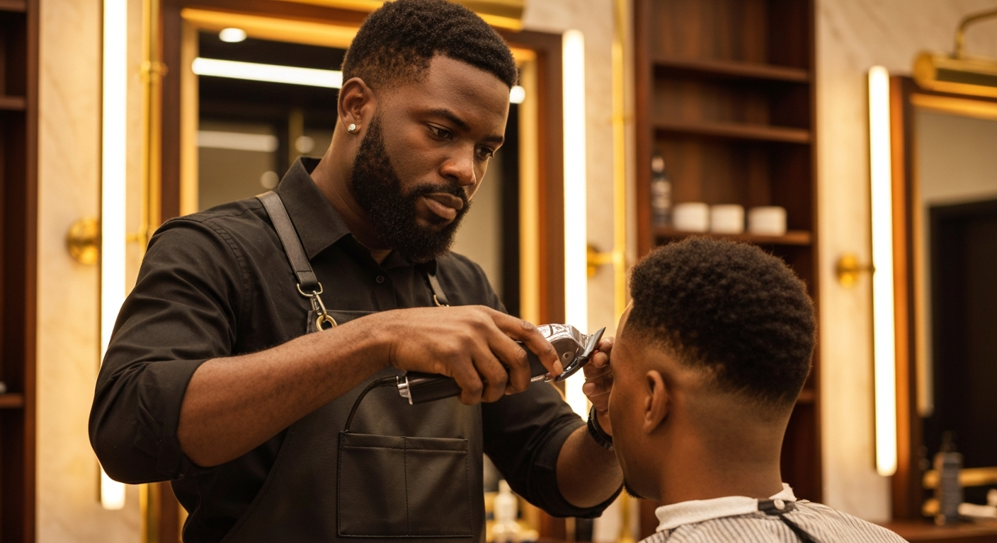 Barber Cutting Hair