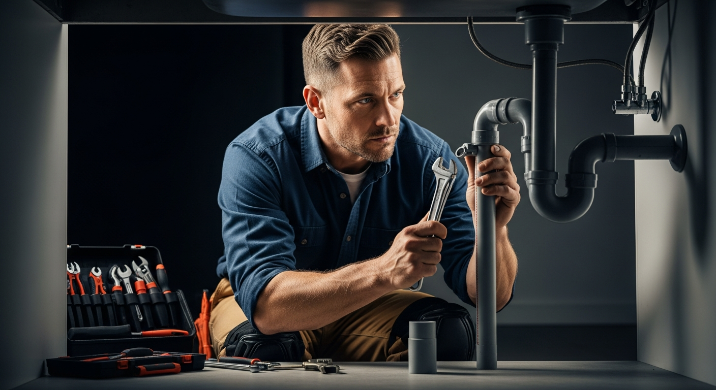 Male Plumber Working