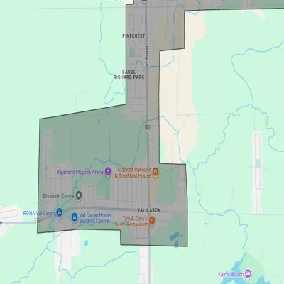 Val Caron Snow Blowing Service Area