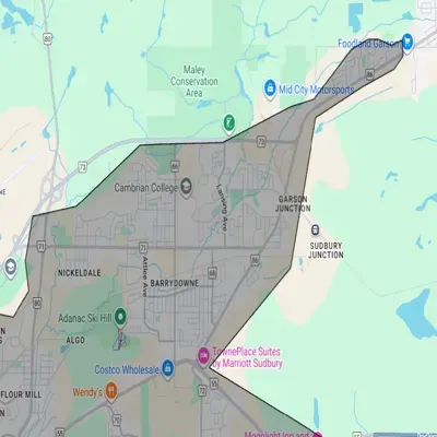 New Sudbury Snow Blowing Service Area