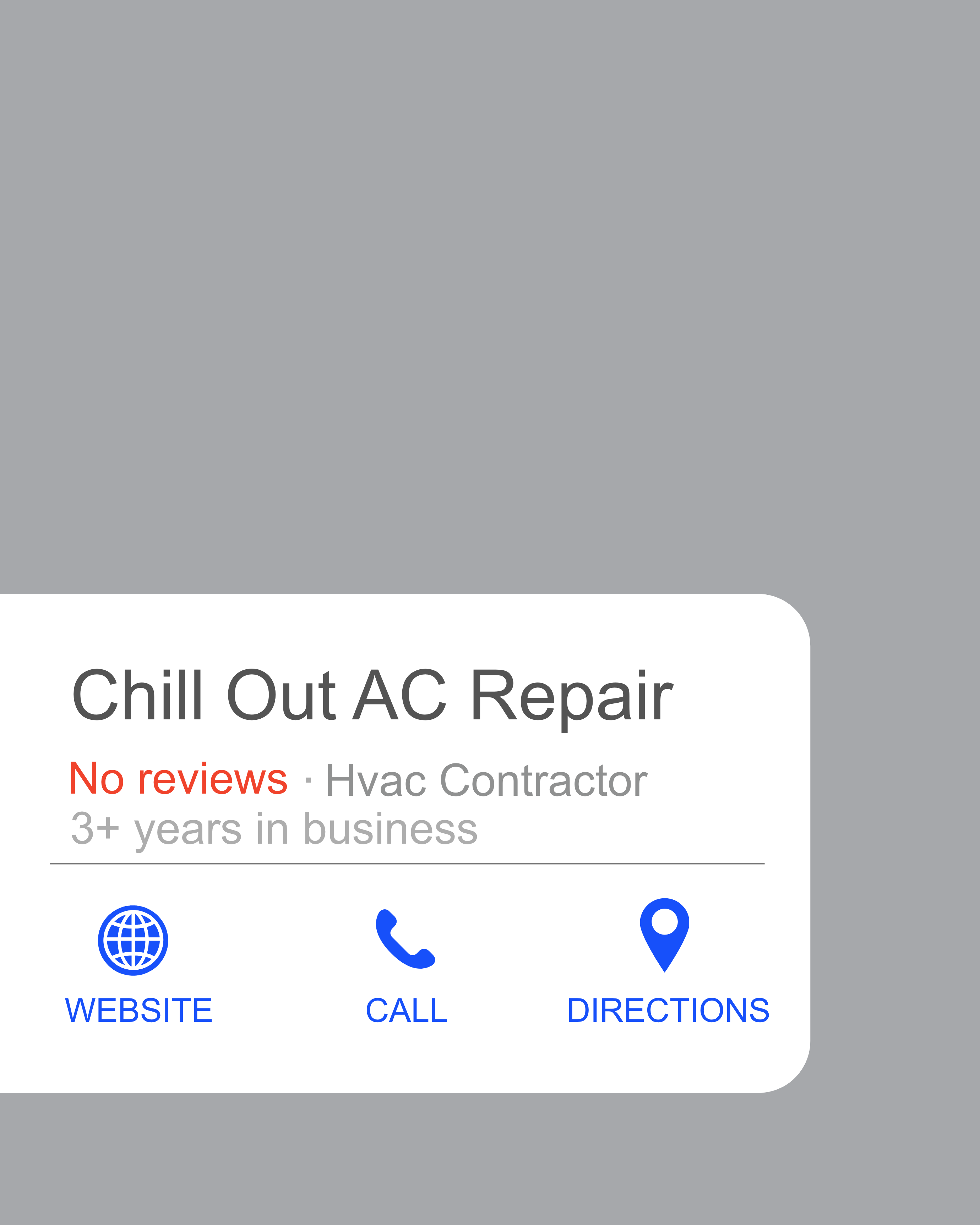 Chill Out AC Repair - No reviews on Google Business Profile