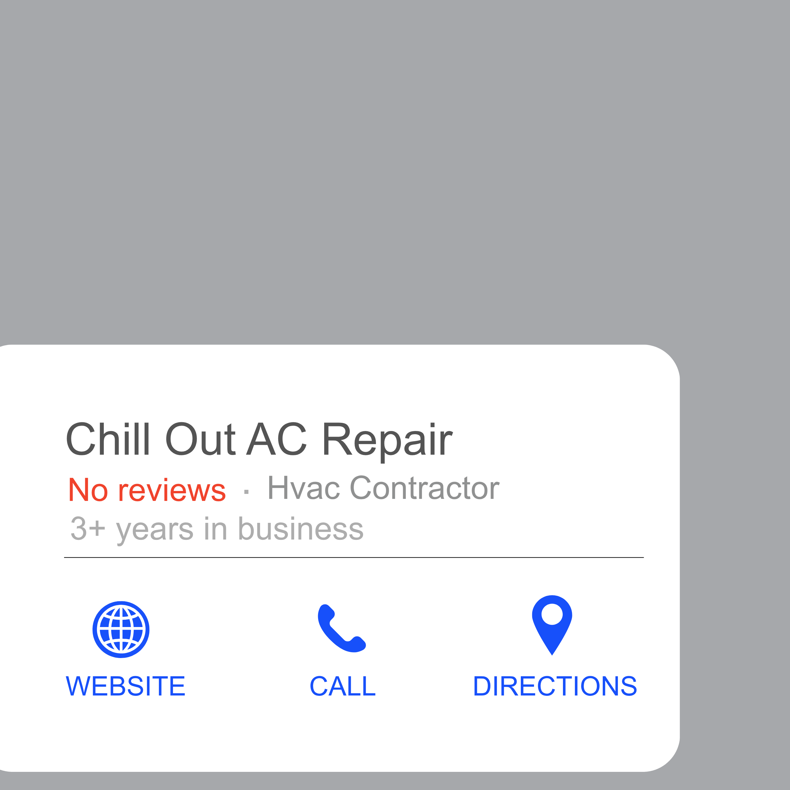Chill Out AC Repair - No reviews on Google Business Profile