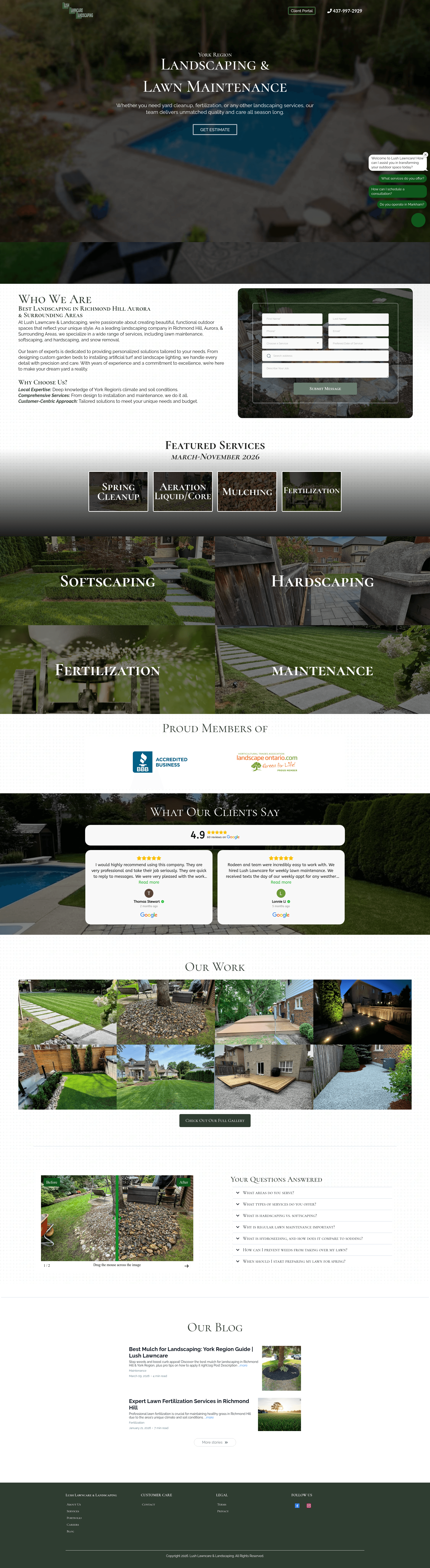 Lush Lawncare website preview