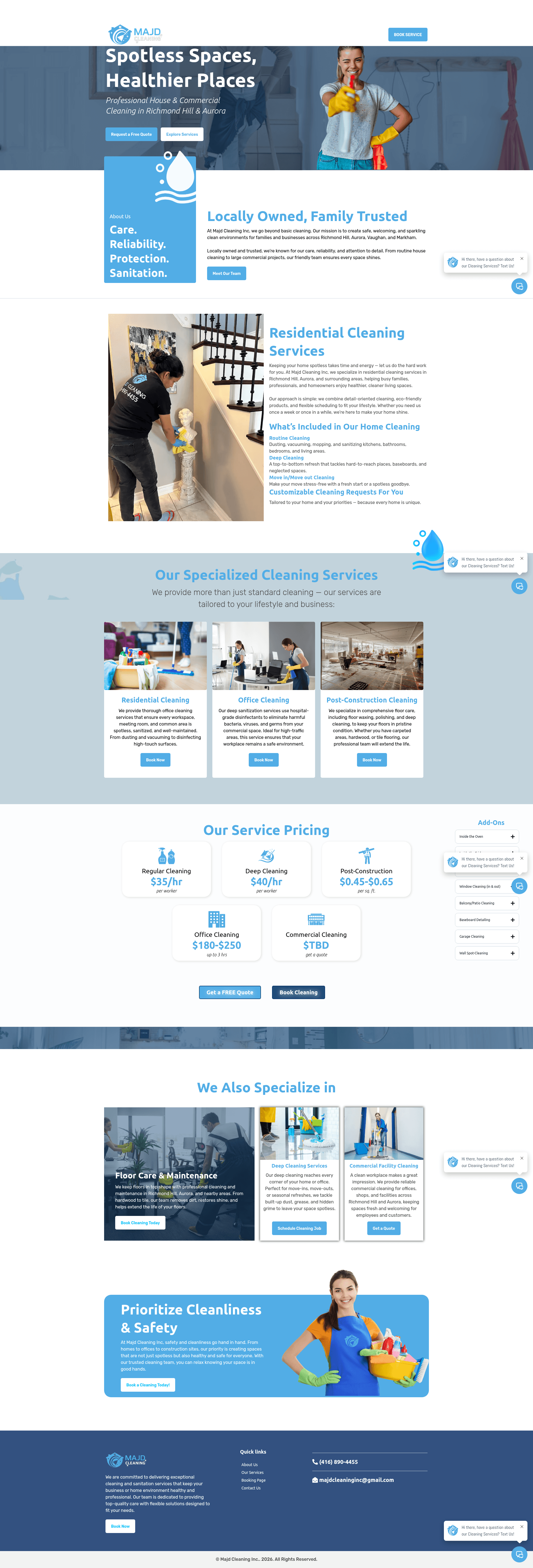 Majd Cleaning Inc website preview