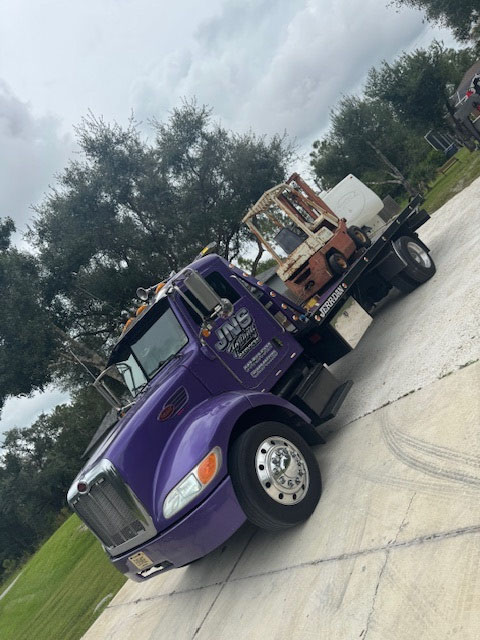 Transporting a forklift