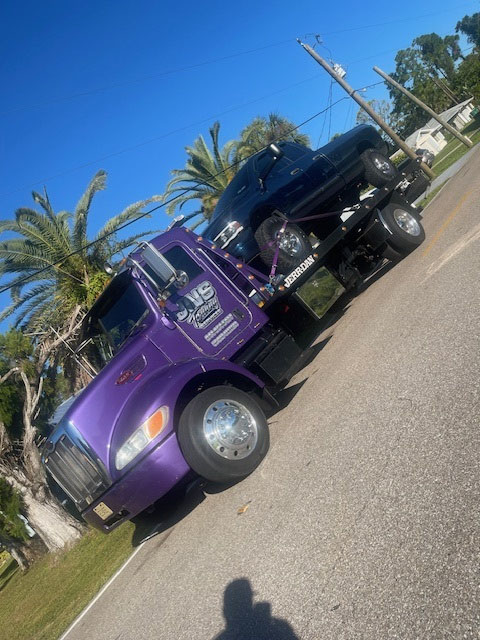 Towing a pickup truck