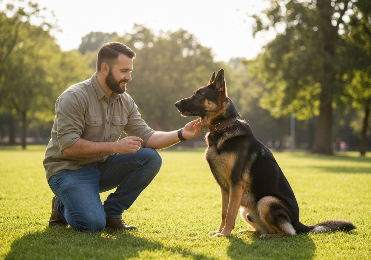 Professional dog training session