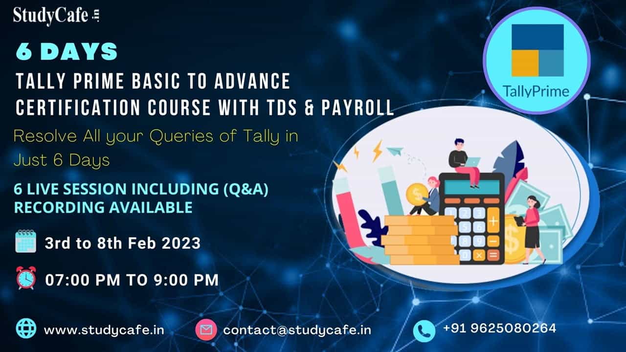 Tally Prime Basic to Advance Certification Course