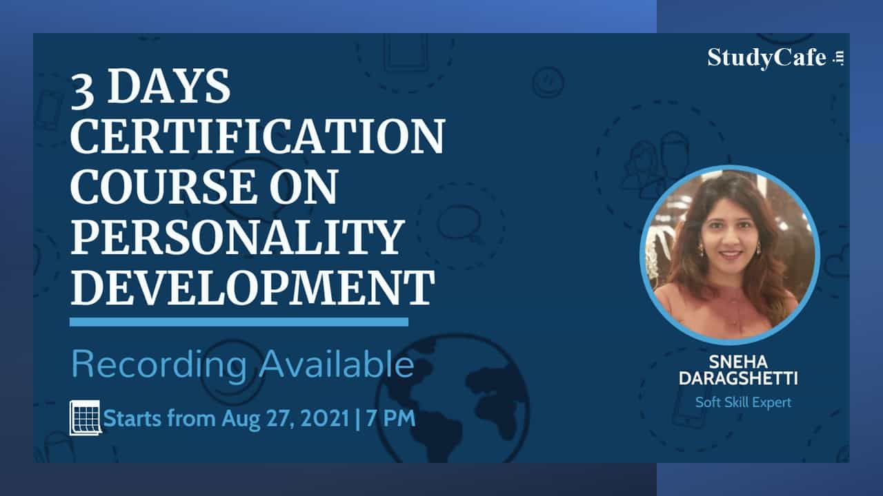 3 Days Certification Course on Personality Development