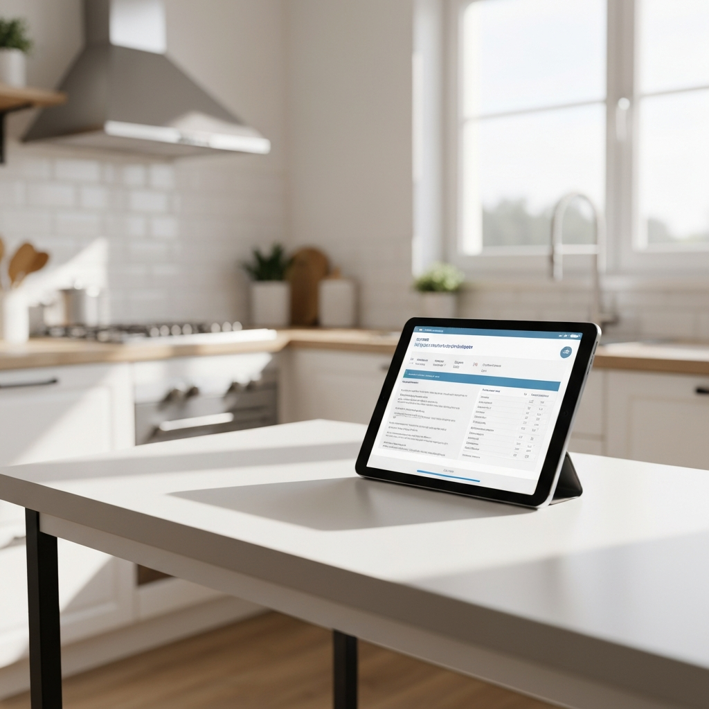 Tablet showing digital home inspection report