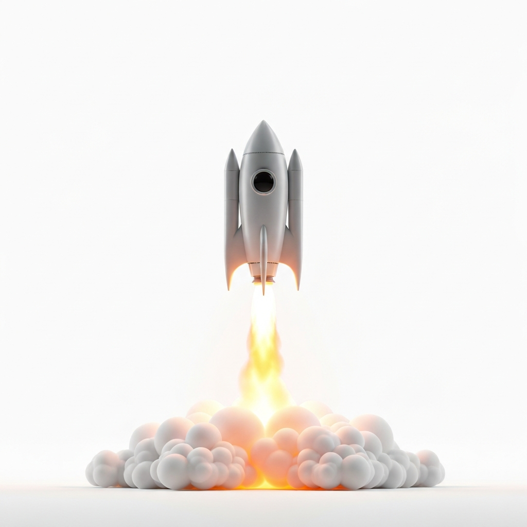 Rocket ship launching