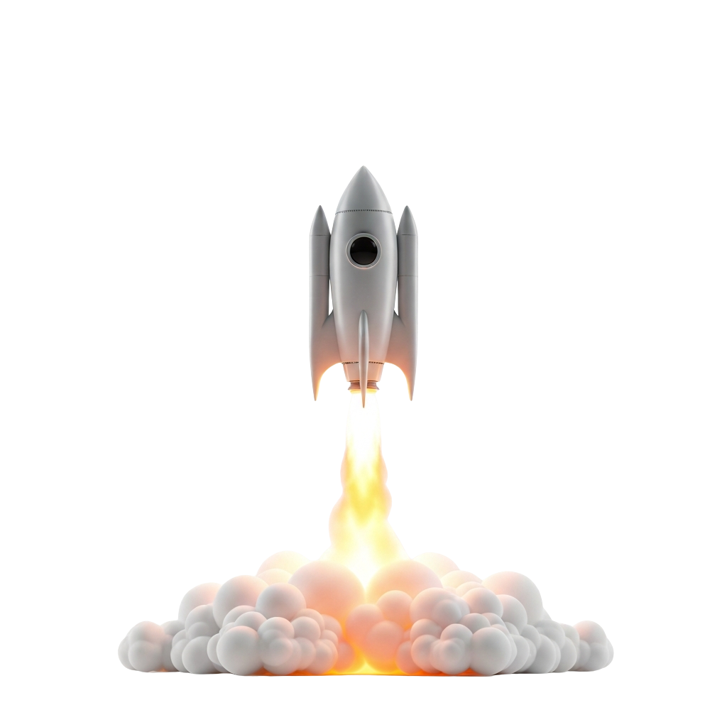 Rocket ship launching