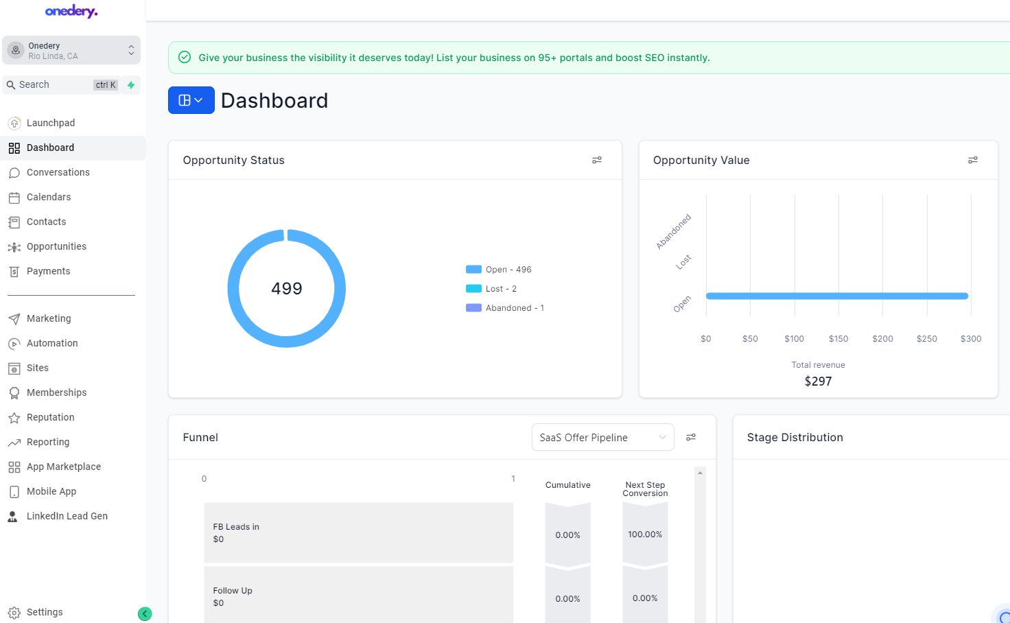 CRM Dashboard Mockup