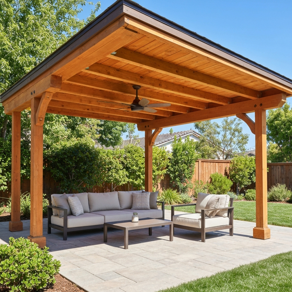 Outdoor patio cover installation by Anderson Contracting Solutions