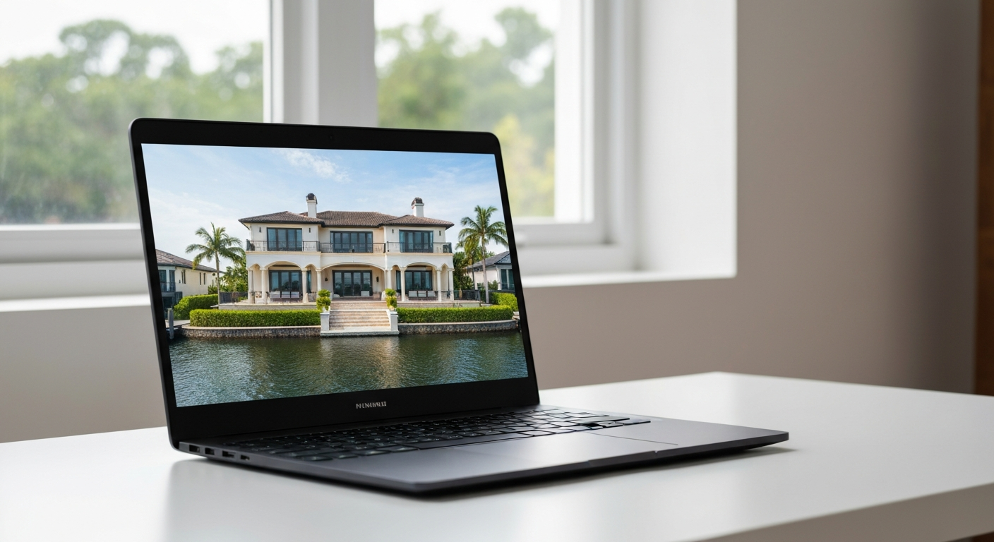 Real estate marketing laptop