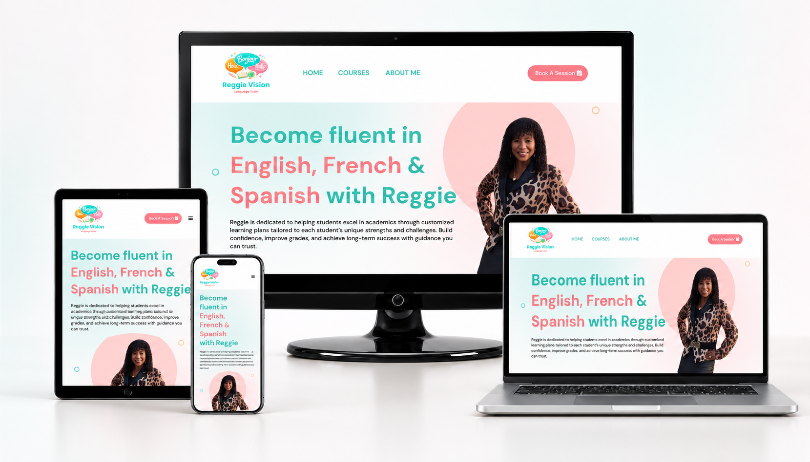 Reggie Vision - Education & Tutoring website by AuraSync