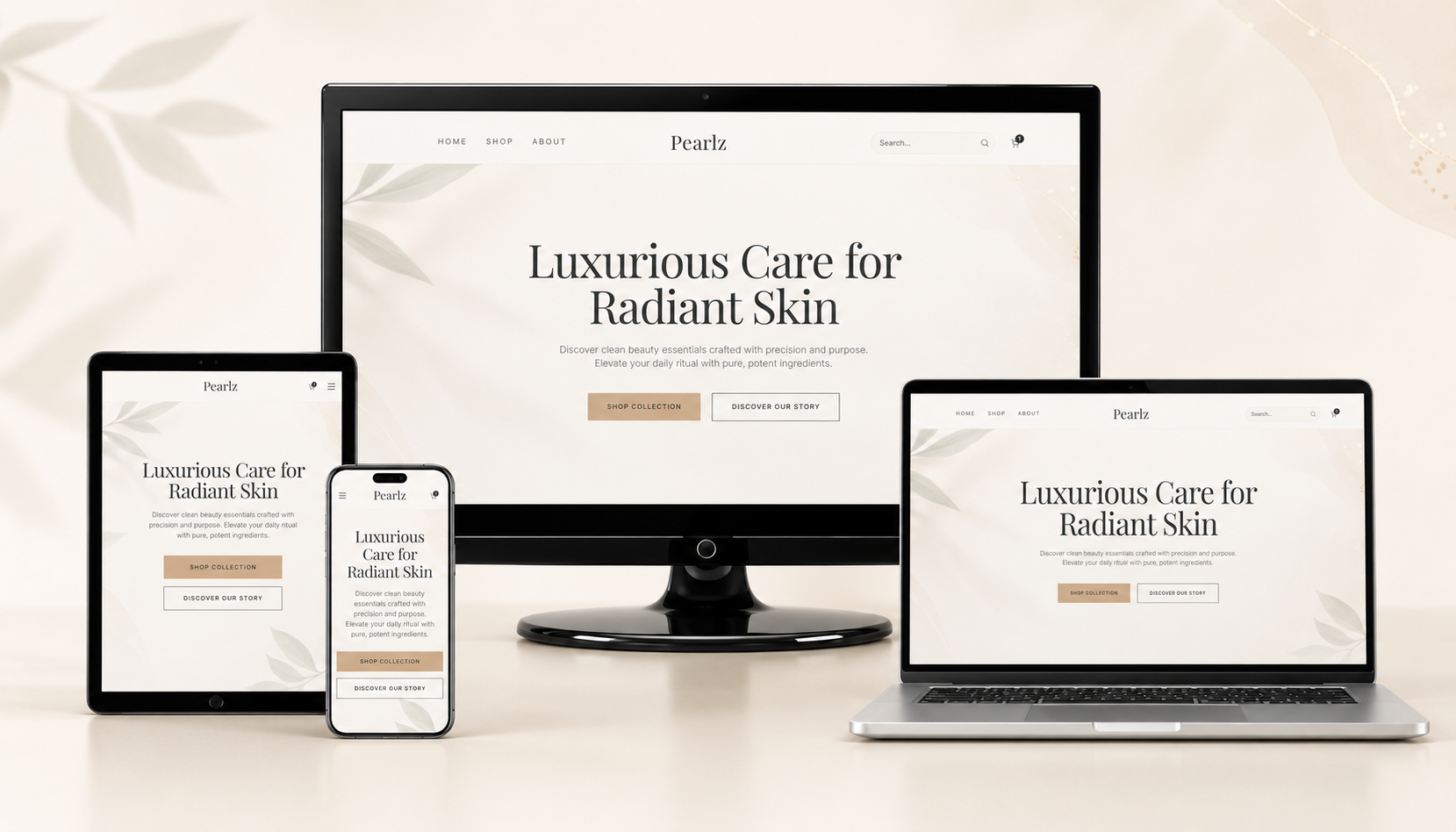 Pearlz - E-Commerce & Beauty website by AuraSync