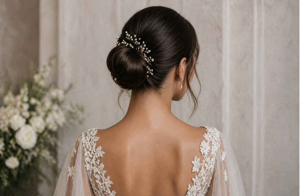 Romantic effortless bridal hairstyle