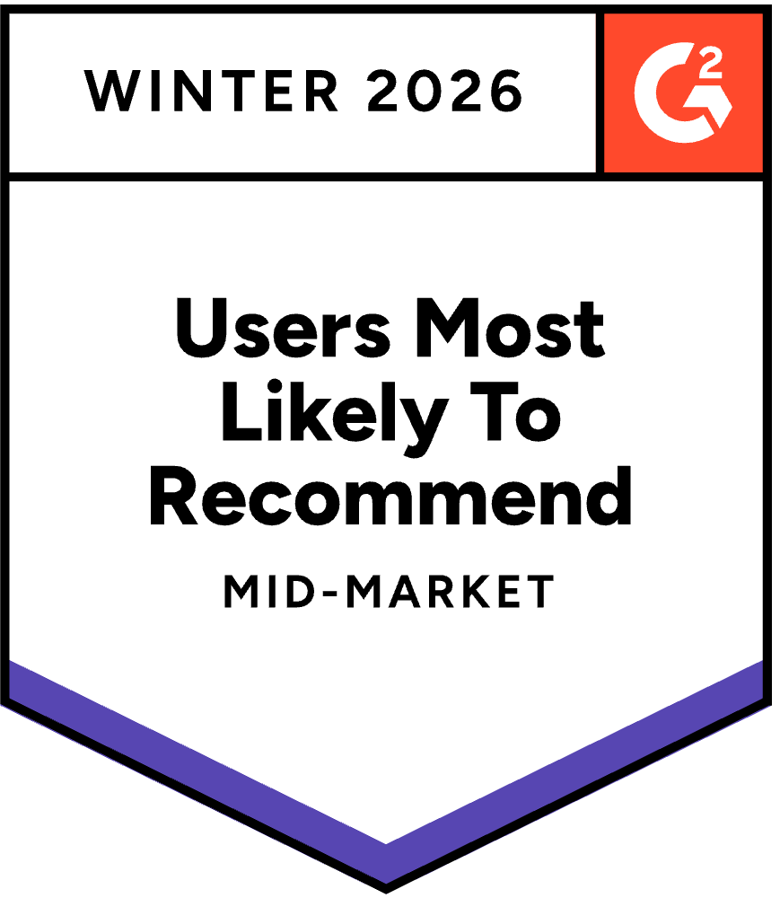 G2 Users Most Likely To Recommend Mid-Market Winter 2026