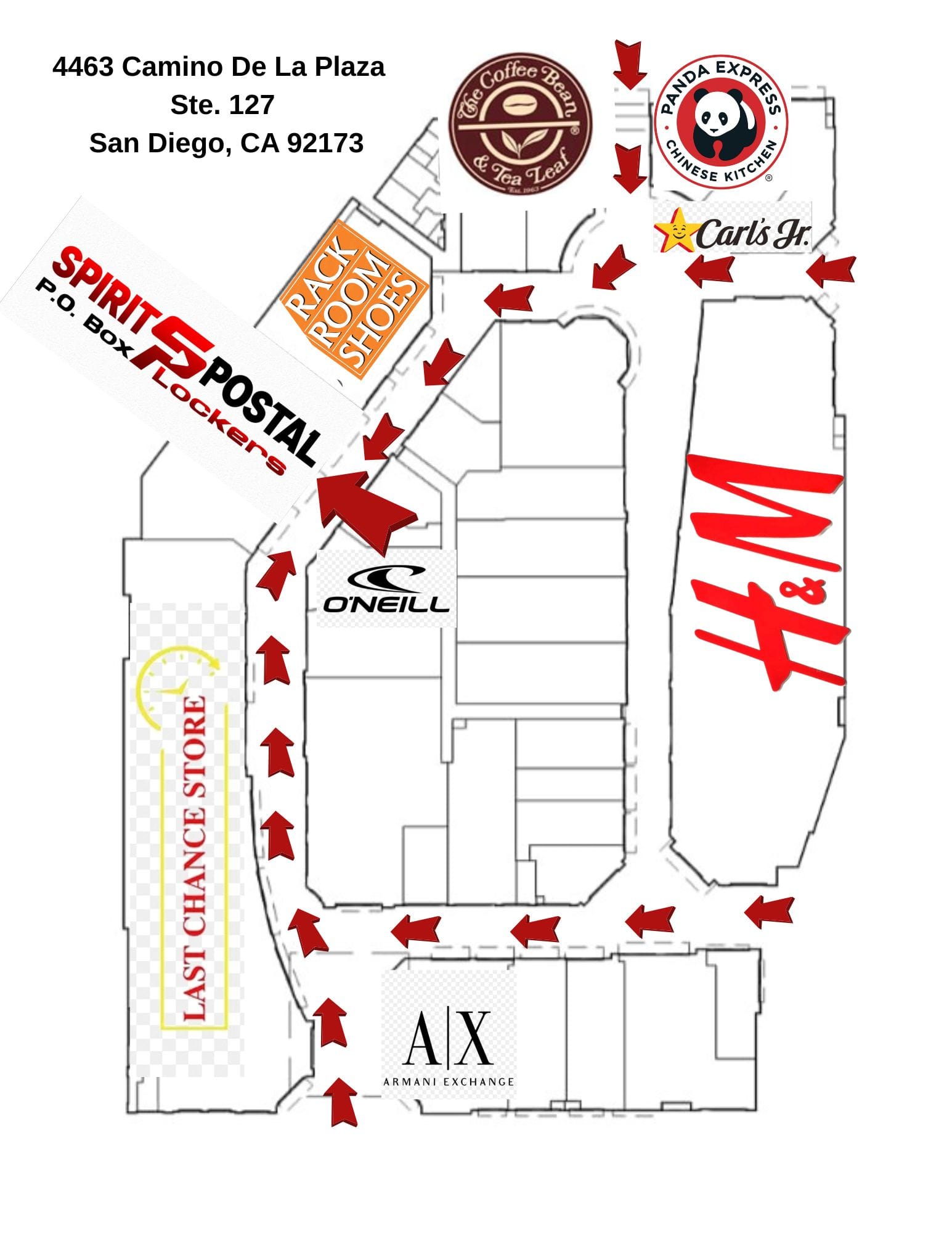 Plaza Palmera Map – Spirit Postal Location