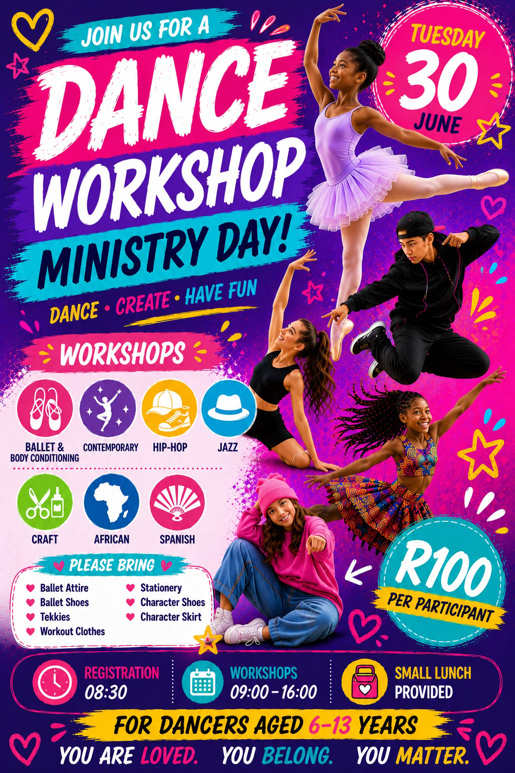 Dance Workshop Ministry Day for children aged 6-13