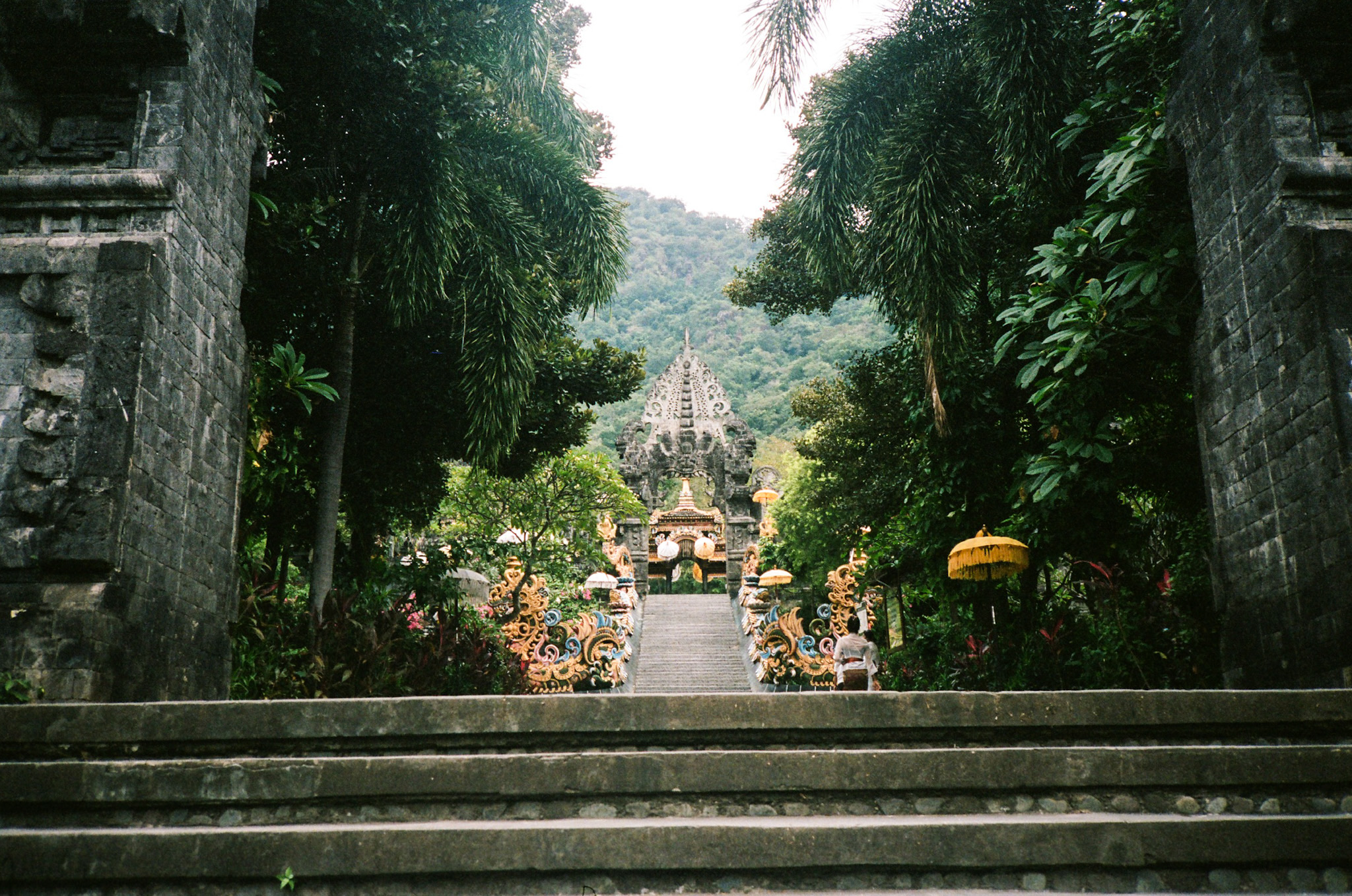Balinese Ceremony - Temple Gate with Ornate Carvings