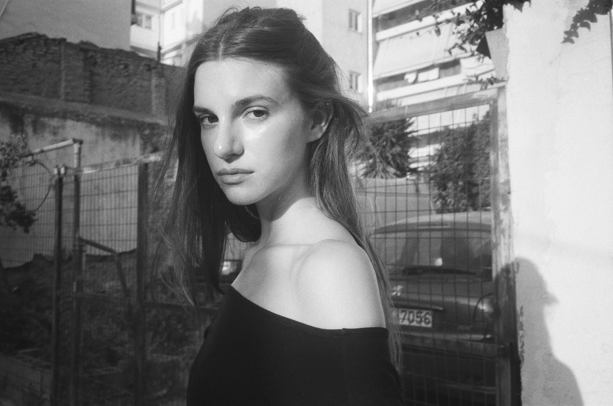 Stories of Greece - Portrait Woman Off-Shoulder B&W