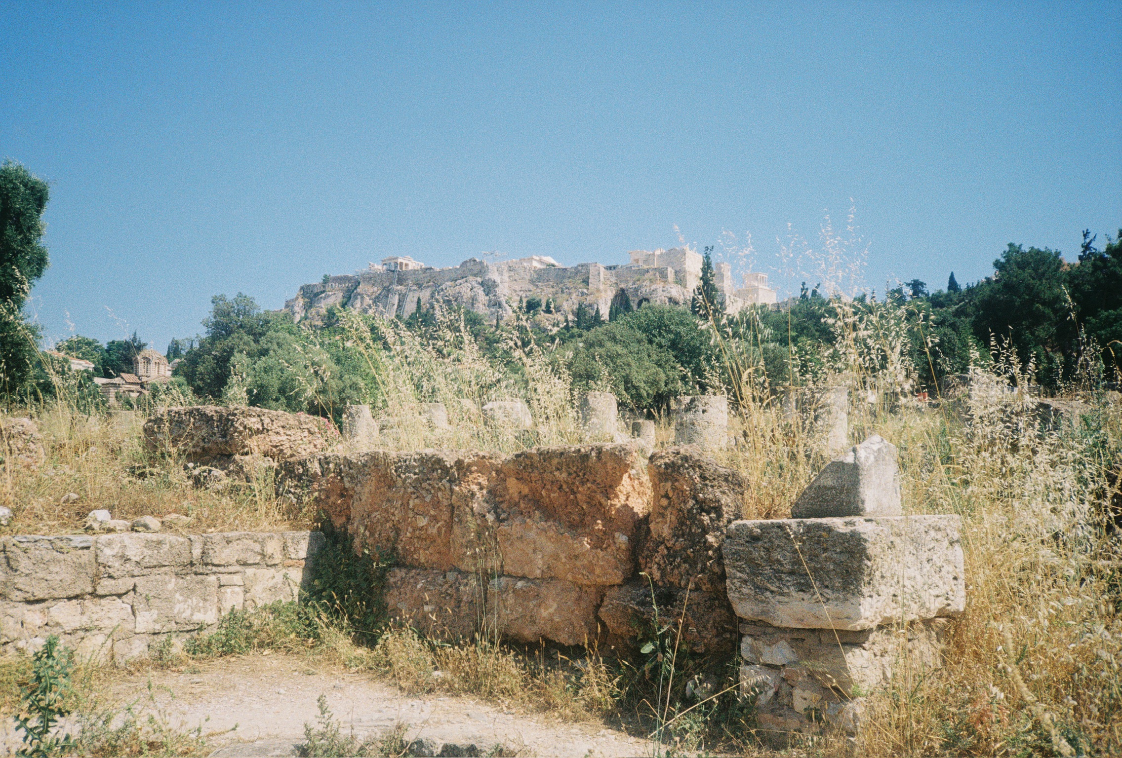 Stories of Greece - Acropolis from Hillside with Ruins