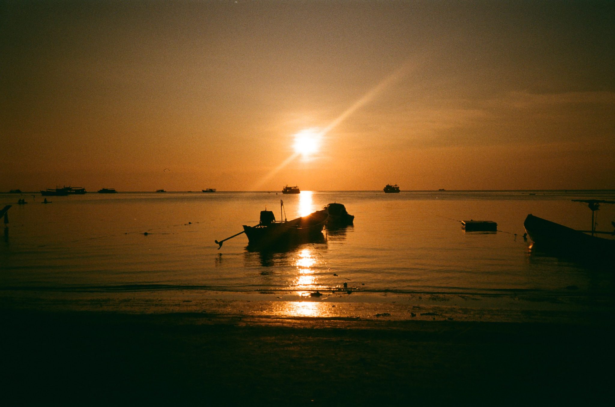 Golden moments in Thailand - Fishing Boats at Golden Hour Sunset