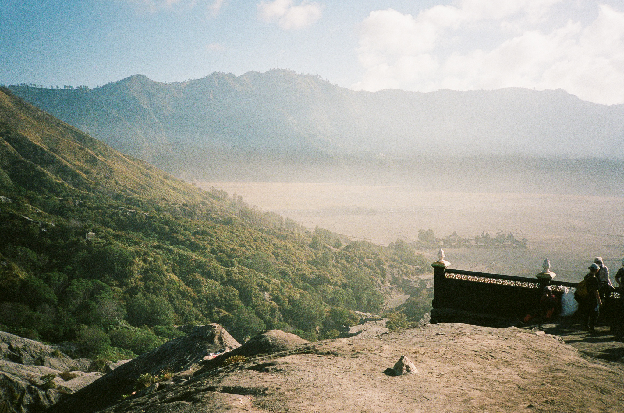 Echoes of Bromo - Green Hills with Viewing Platform and People