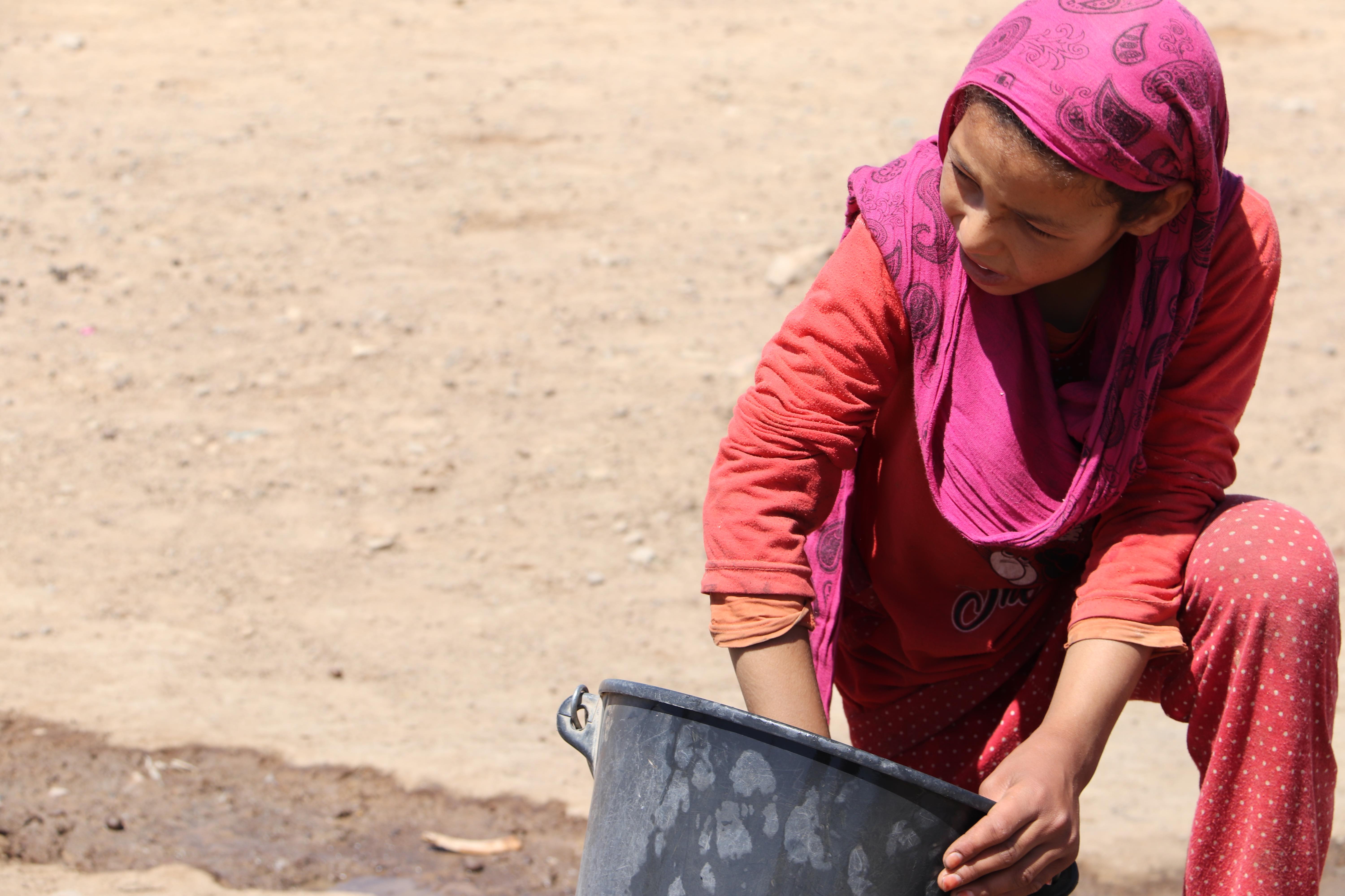 Morocco 2018 - Girl with Water Bucket at Desert Well