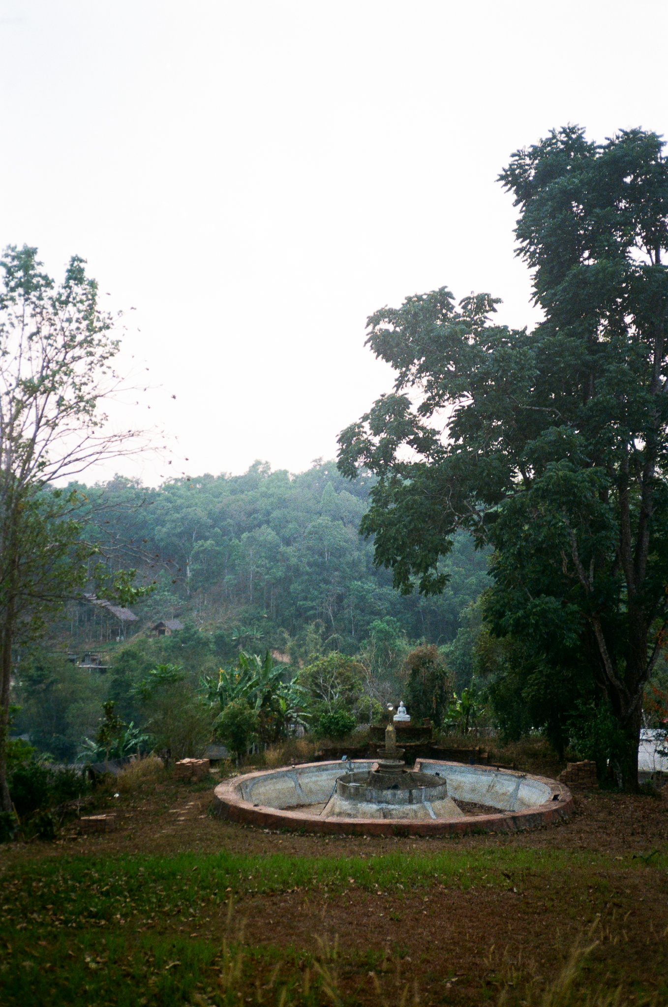 Golden moments in Thailand - Buddha Statue in Jungle with Fountain