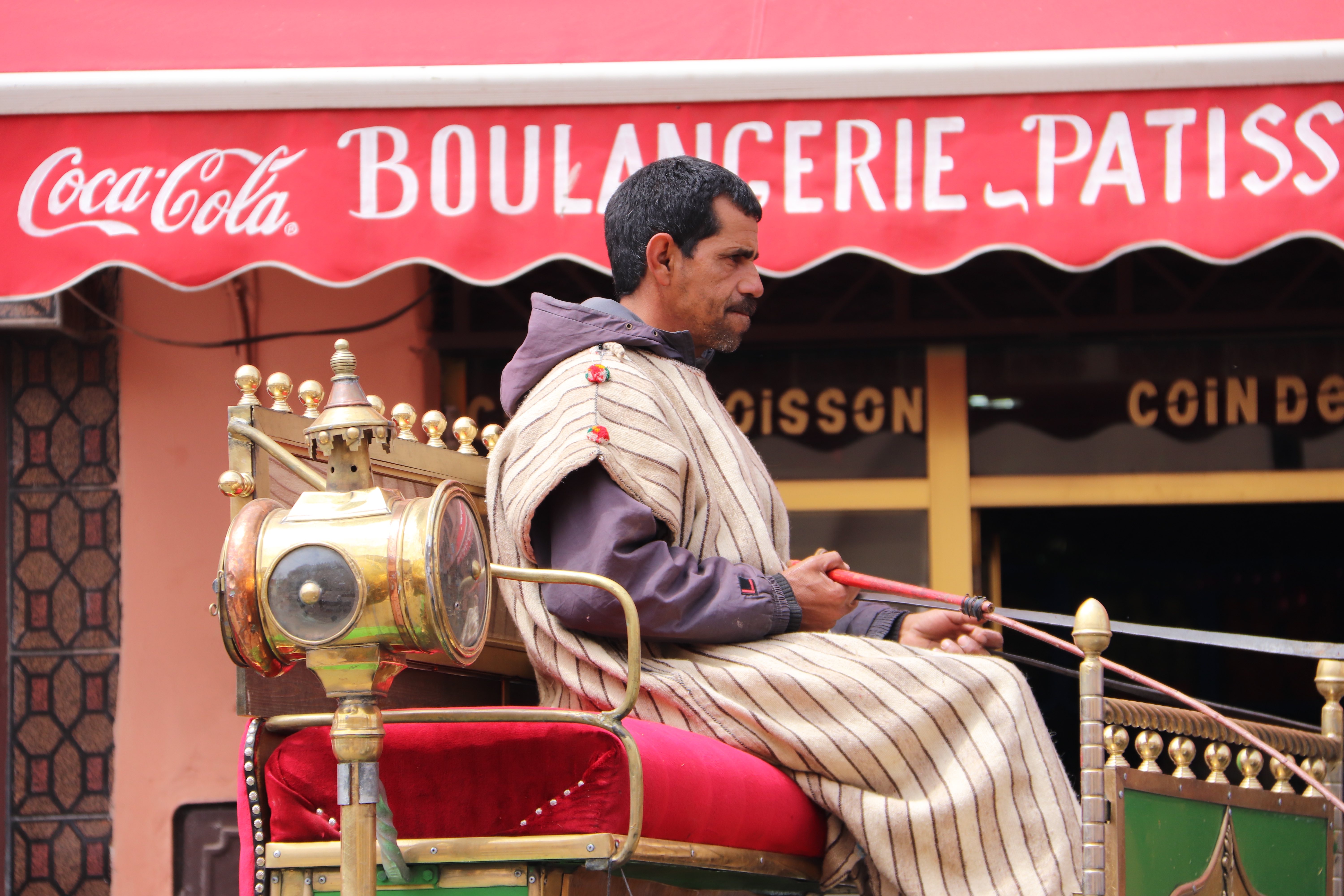 Morocco 2018 - Caleche Driver in Striped Djellaba