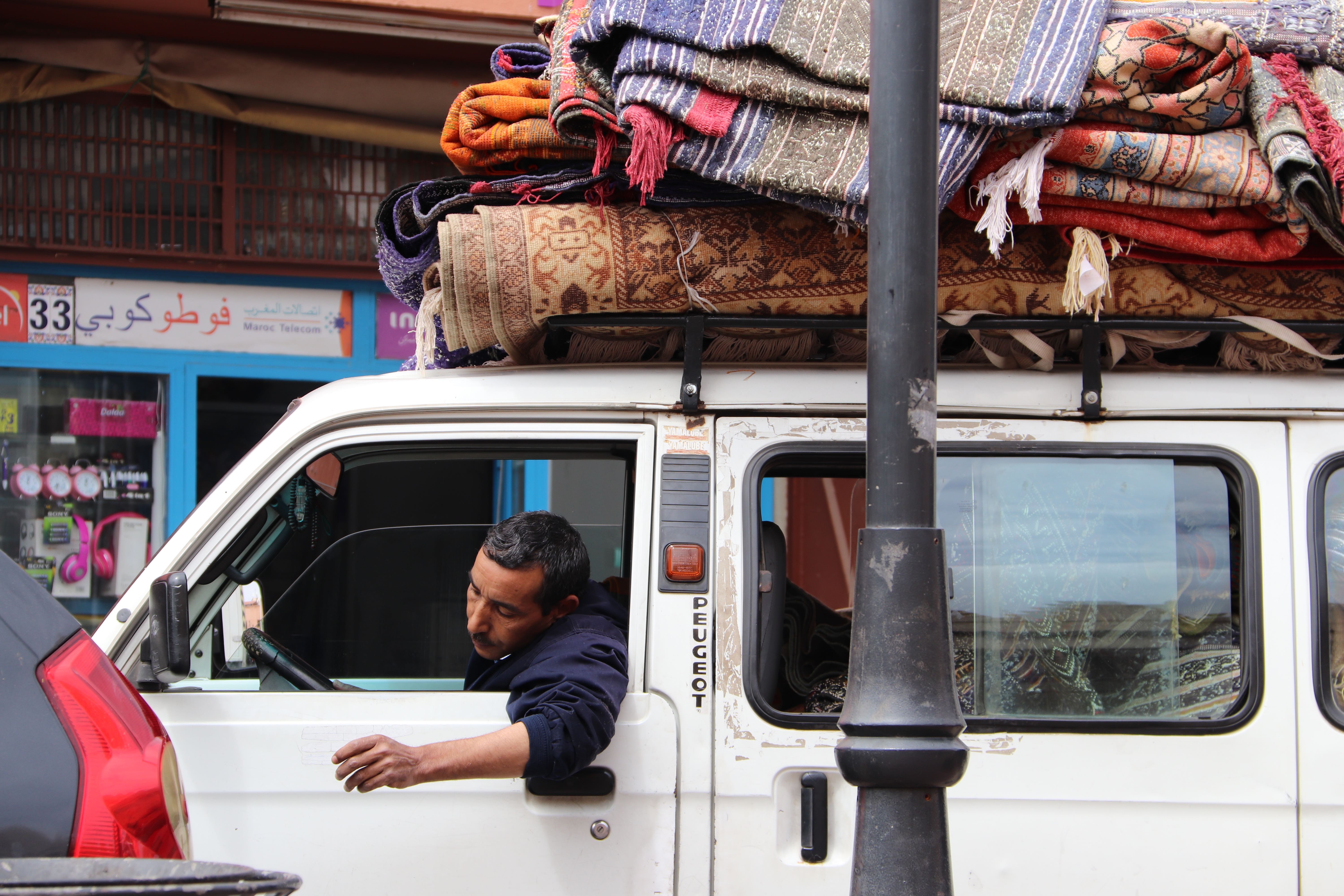 Morocco 2018 - Peugeot Van with Moroccan Carpets