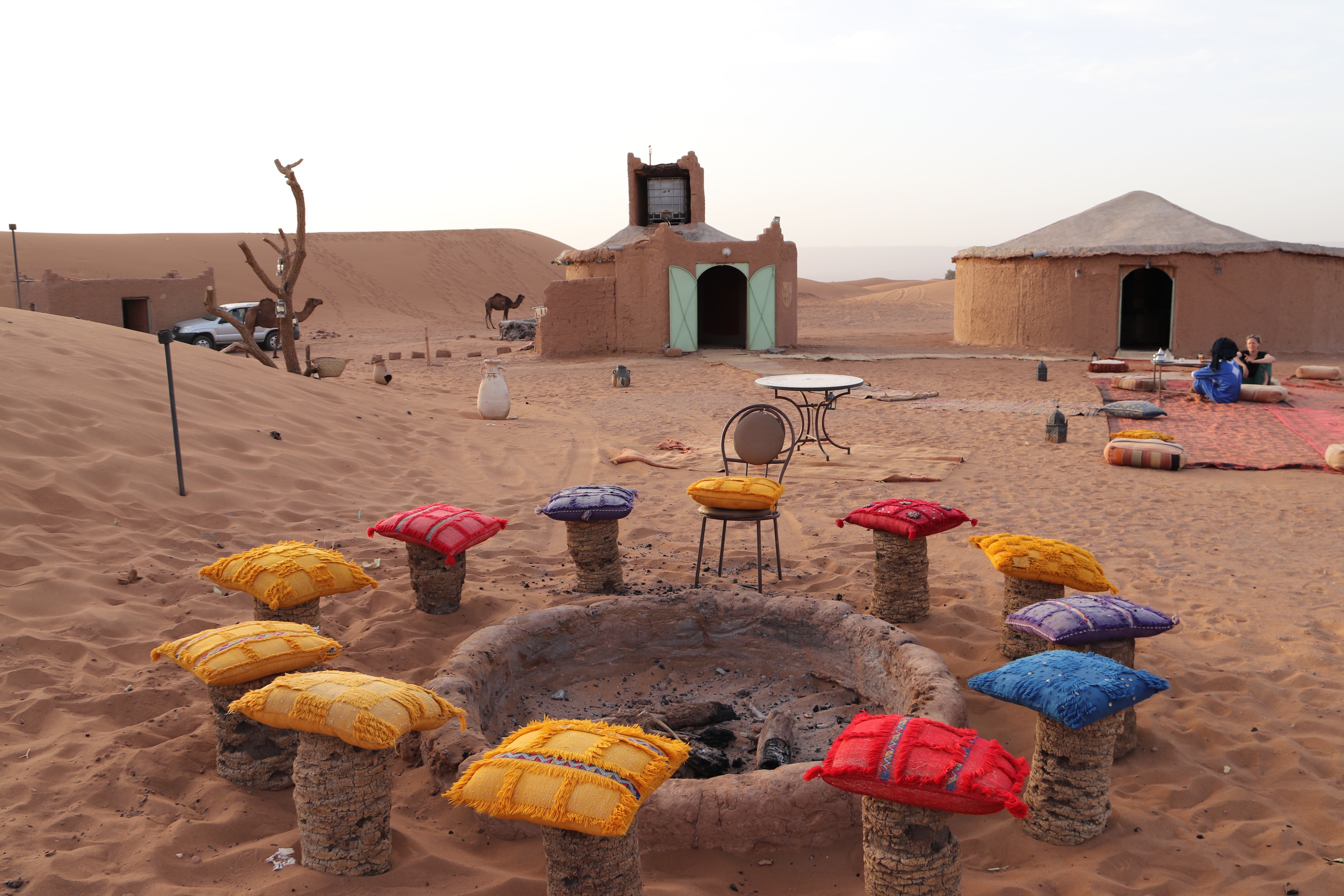 Morocco 2018 - Sahara Camp Fire Pit with Colorful Cushions