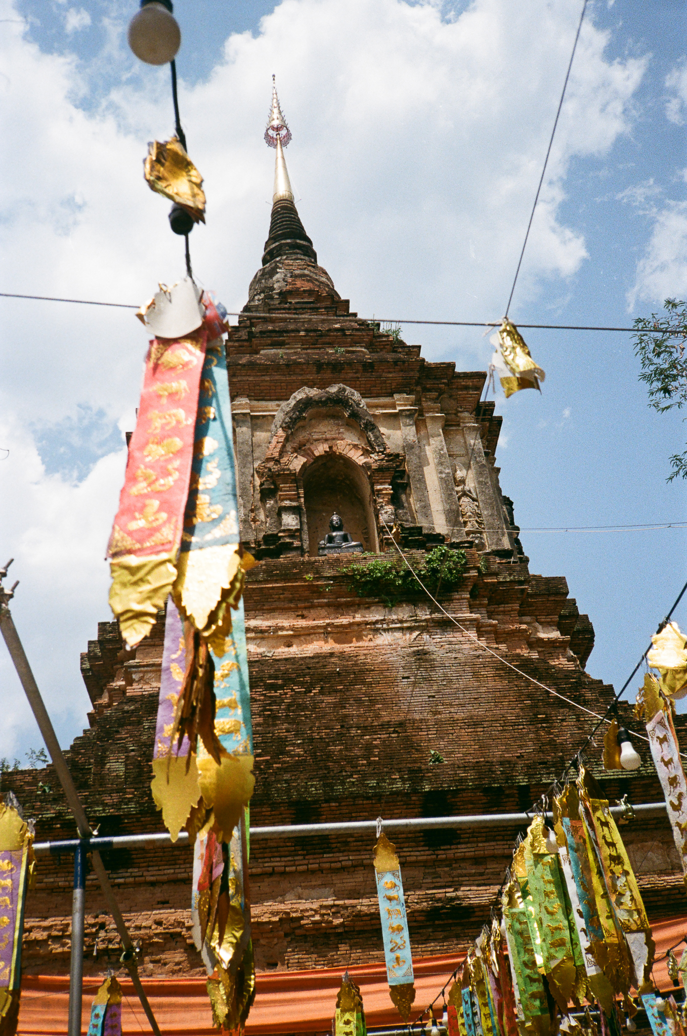 Golden moments in Thailand - Stupa with Prayer Flags