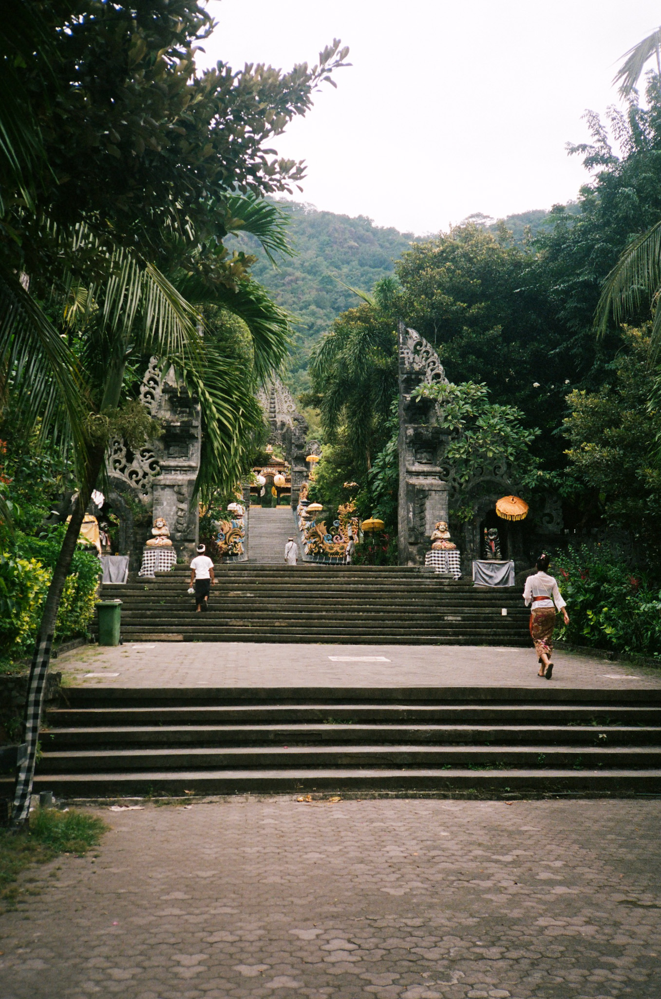 Balinese Ceremony - Temple Entrance with Stairs and People