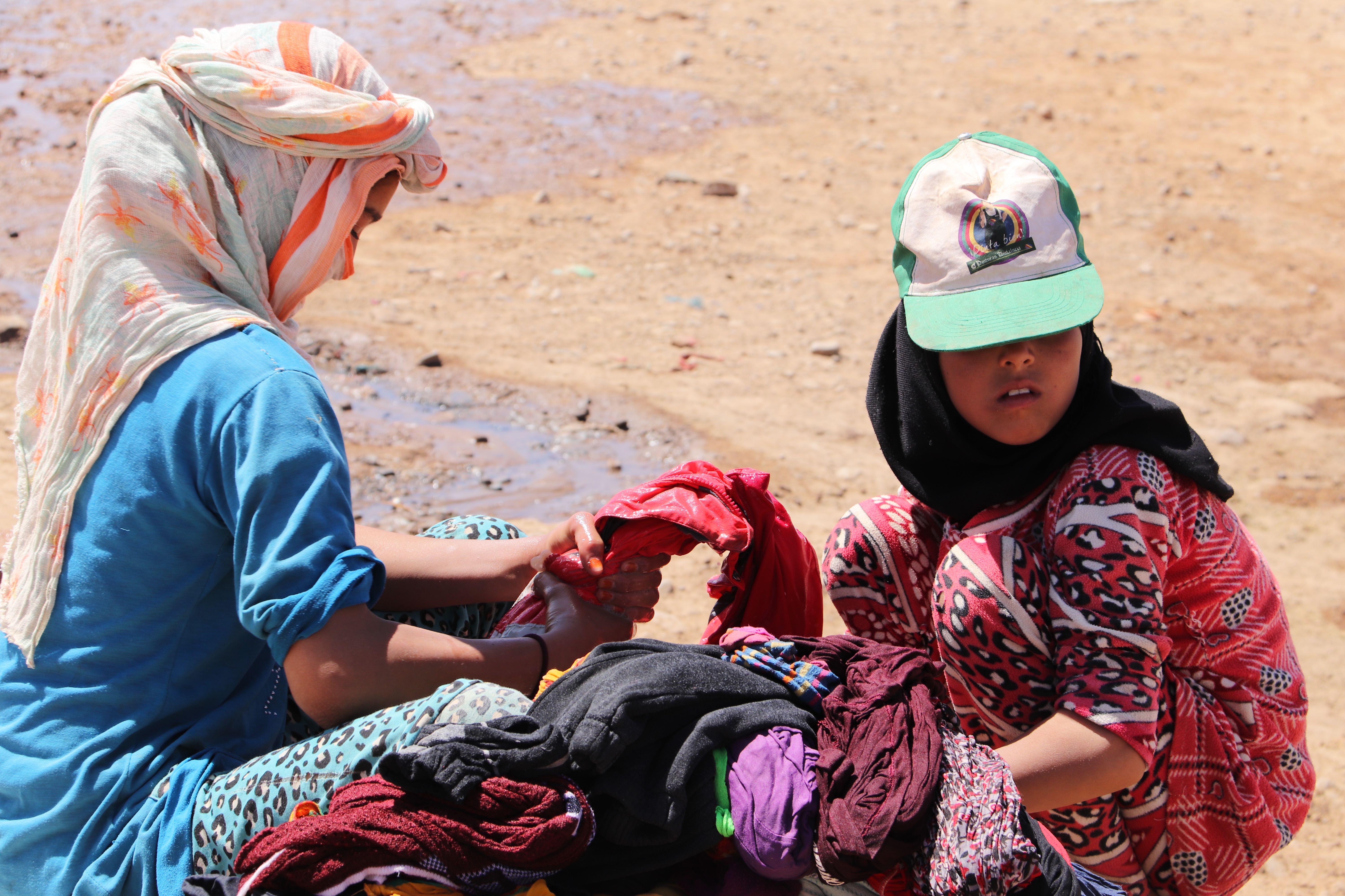 Morocco 2018 - Washing Clothes by Hand in the Sun