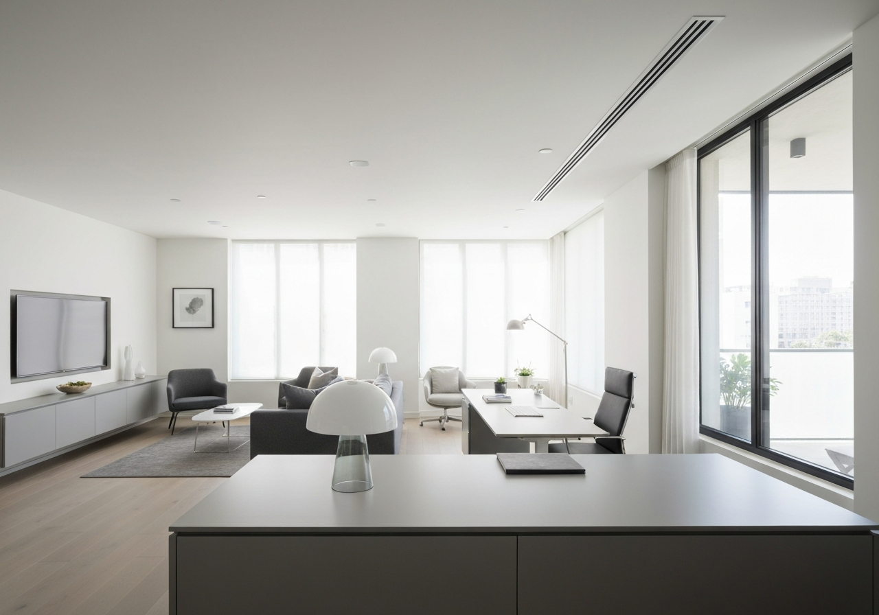 Modern professional co-living workspace