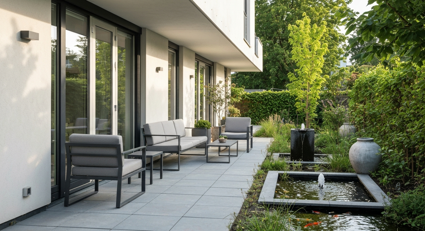 Peaceful outdoor patio for veterans