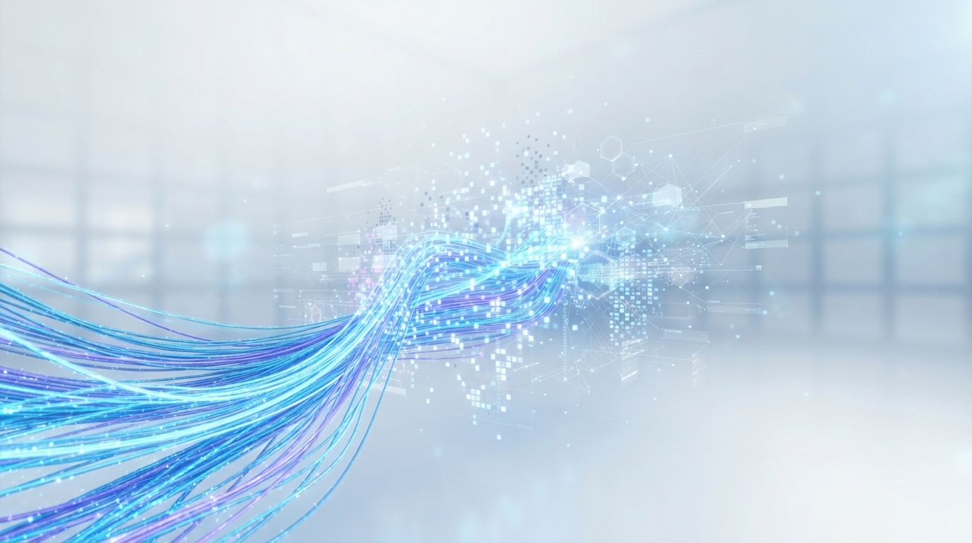 NorthStack digital creation — energy, pixels, and software assembling into form