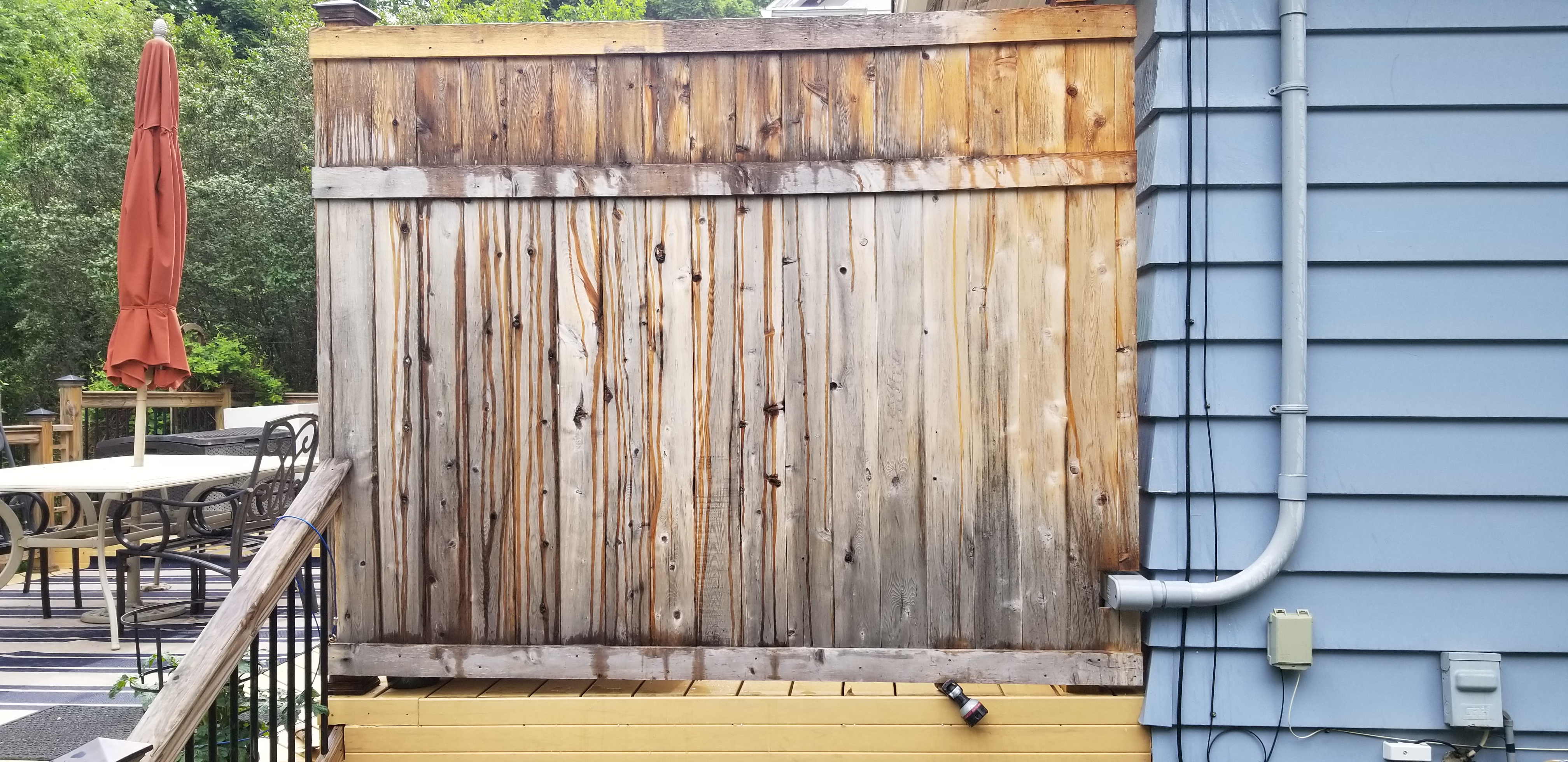 Property after pressure washing cleaning